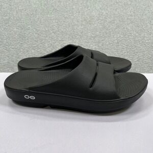 Oofos Ooahh Sport Slides Sandals Womens 8 Mens 6 Black Recovery Comfort Sandals